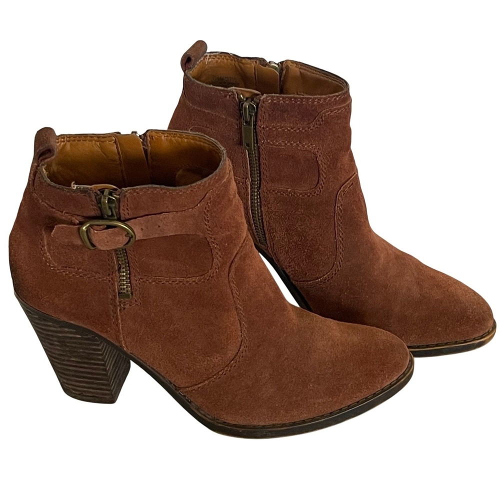 Lucky‎ Brand Leather Brown Ankle Boots Women's 7.5 Boho Western Riding